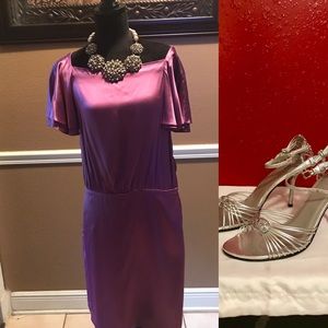 Ruffle sleeve Silk Banana Republic dress